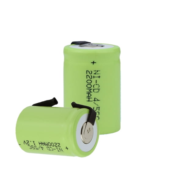 Palogreen NiCD 4/5 Sub C Rechargeable Battery 2-Pack 1.2V 2200mAh Flat Top 4/5 SC Cell Batteries for Power Tools