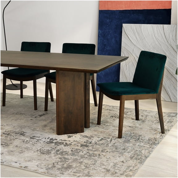 Paloma 5-Piece Solid Oak Wood Dining Set with Table and 4 Chairs, Japandi Modern Rectangular Table for Dining Room