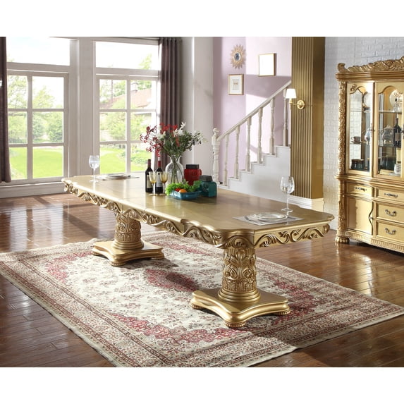 Paloma French Provincial 84"-120" Double Pedestal Dining Table in Gold