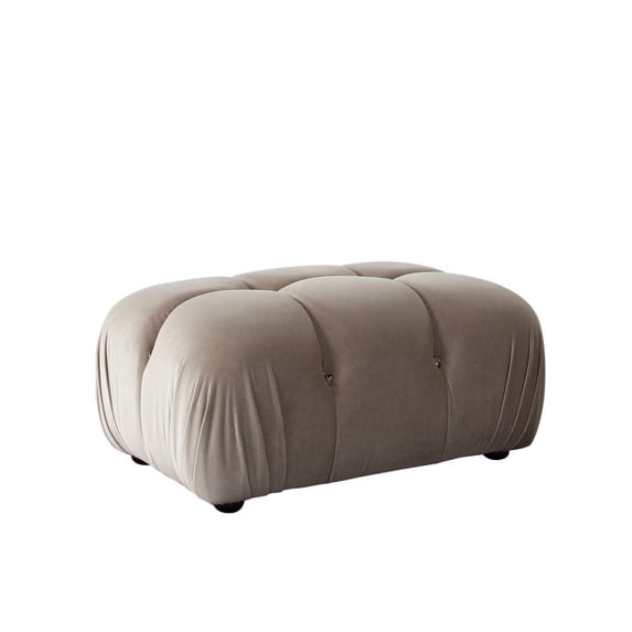 Paloma Rectangle Ottoman in Mink Tan Velvet by Diamond Sofa