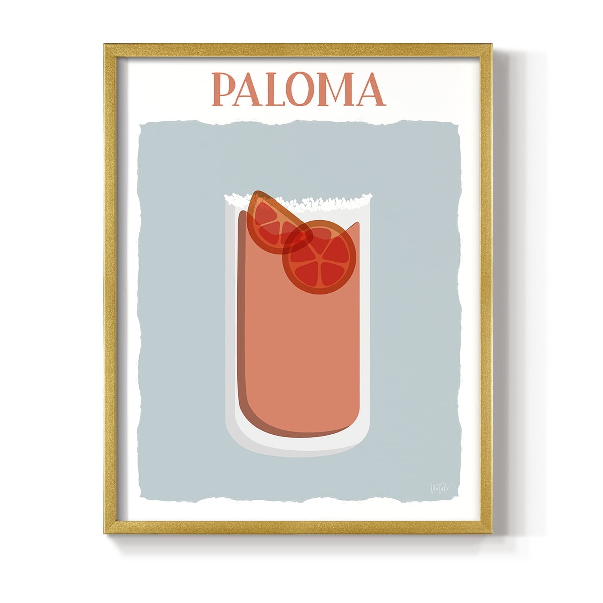 Paloma in Gold Solid Wood 22 x 28 Framed Print