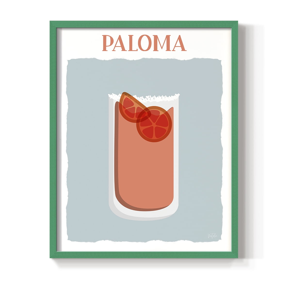 Paloma in Green Solid Wood 11 x 14 Framed Print