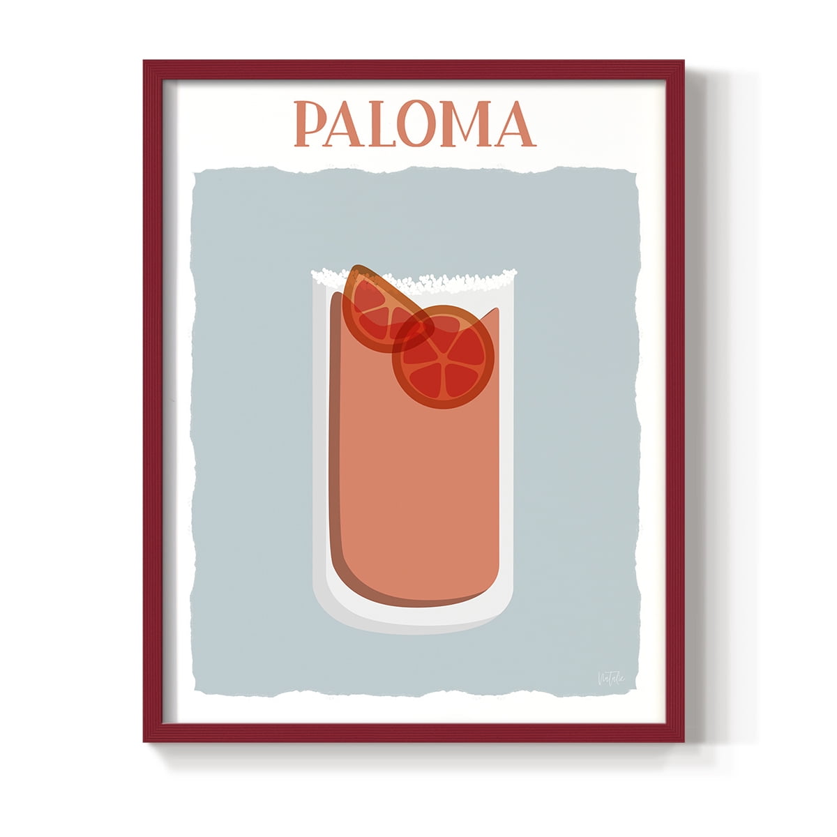 Paloma in Red Solid Wood 8 x 10 Framed Print