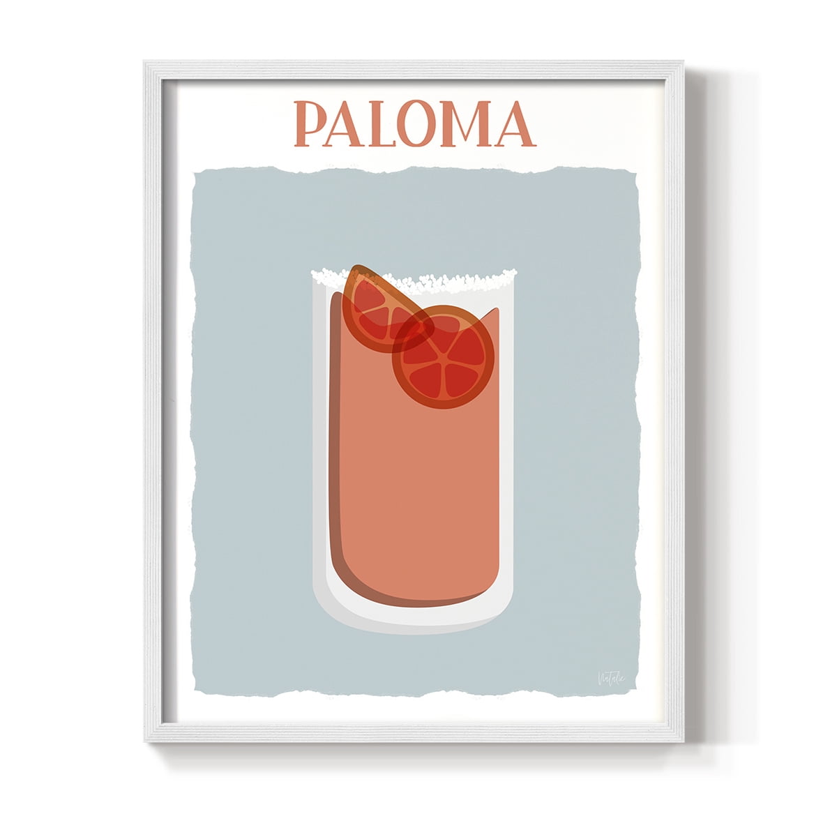 Paloma in White Solid Wood 8 x 10 Framed Print