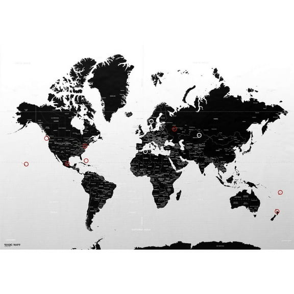 Palomar Magic World Map w/ 176 Dots, For Office or Home (Standard 39" x 28")