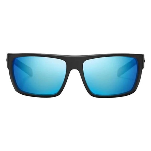 Palometa Blue Mirror Glass Polarized Sunglasses, Black Matte