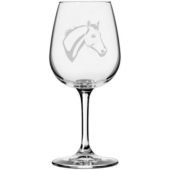 Palomino Face Horse Themed Etched All Purpose 12.75oz Libbey Wine Glass
