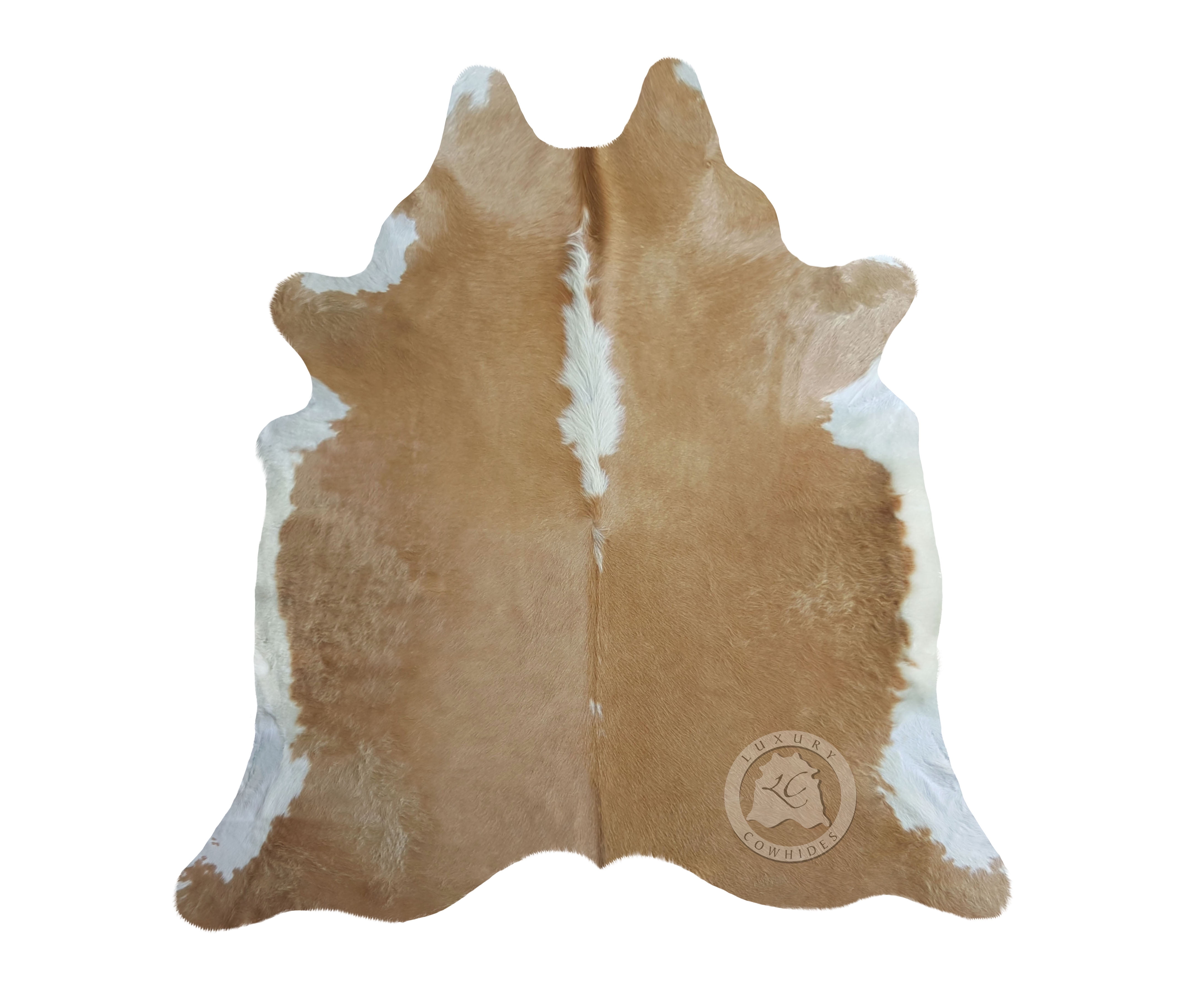 Palomino Beige and White Genuine Cowhide Rug 6ft x 8ft