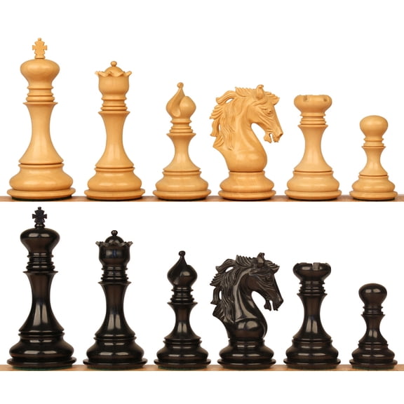 Palomo Staunton Chess Set with Ebony & Boxwood Pieces - 4.4" King