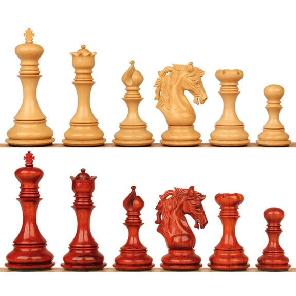 Palomo Staunton Chess Set with Padauk & Boxwood Pieces - 4.4" King
