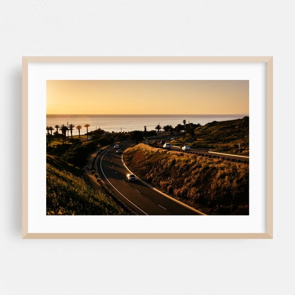 Palos Verdes Drive - Los Angeles California Photography Oak Framed Wall Art Print 16 x 24 inches