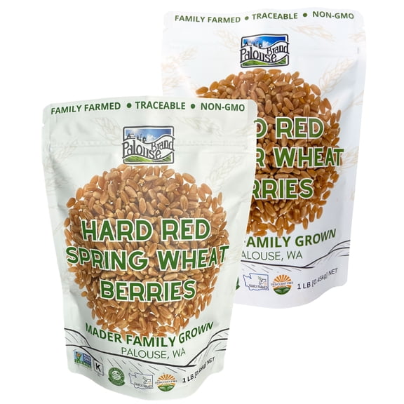 Palouse Brand Certified Glyphosate Free Hard Red Spring and Winter Wheat Berries | 2 lbs