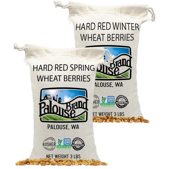 Palouse Brand Certified Glyphosate Free Hard Red Spring and Winter Wheat Berries | 6 lbs