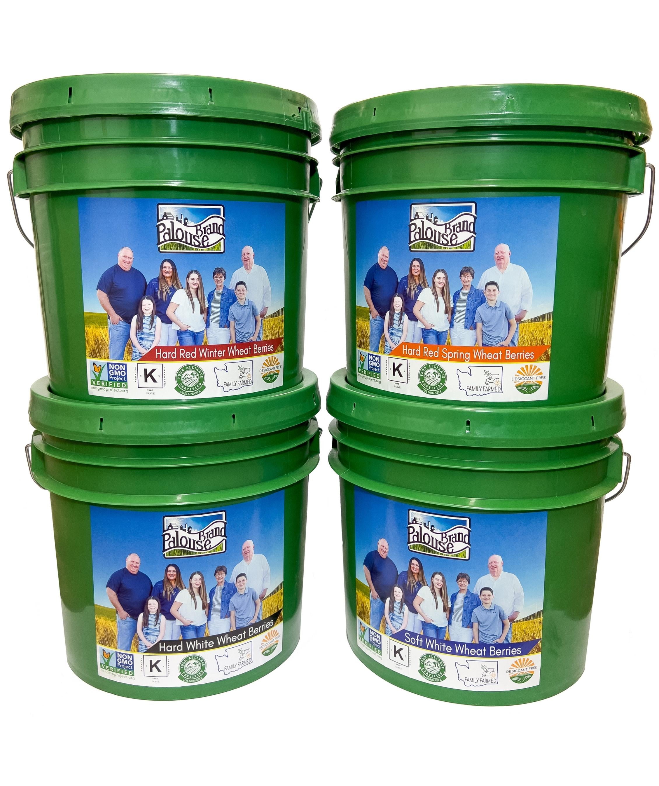 Palouse Brand Wheat Berry Bucket Bundle 100 lbs Hard & Soft White