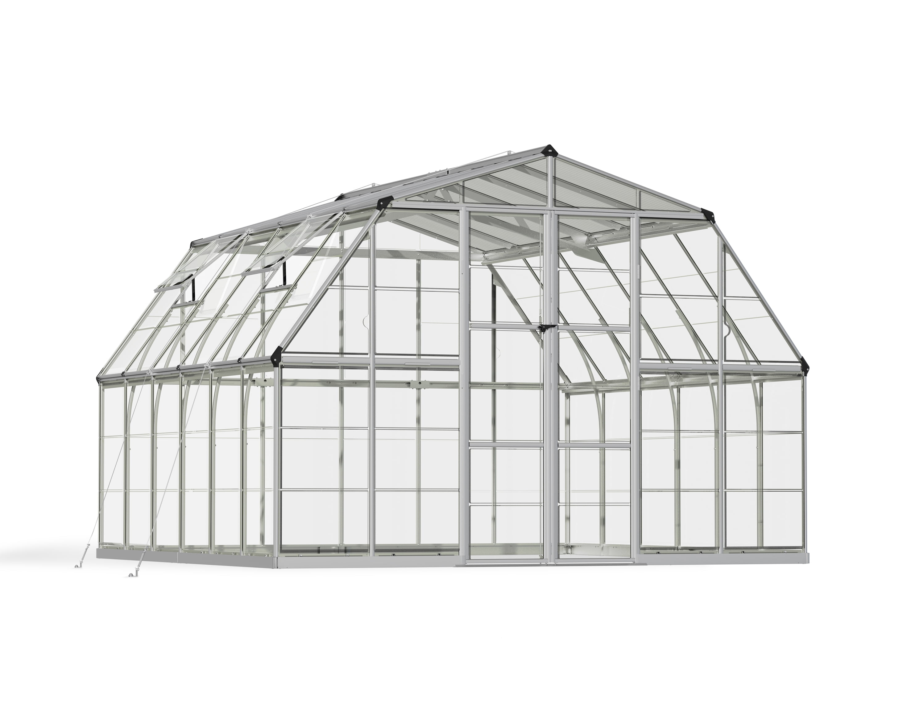 Palram - Canopia Americana - 12' x 12' - Walk-In Greenhouse - Silver - with 2 Roof Vents