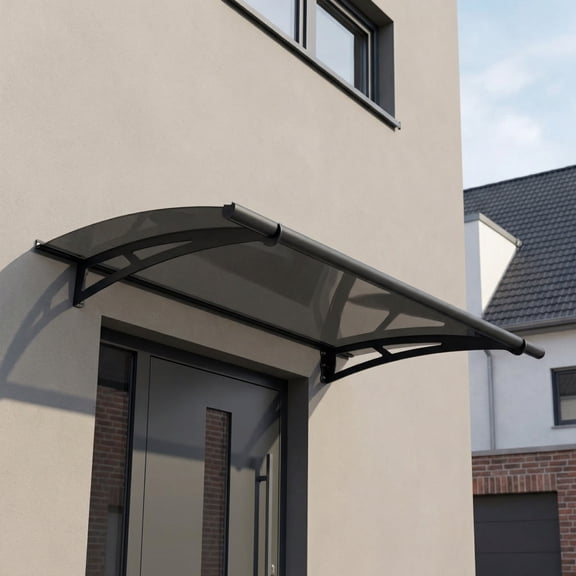 Palram - Canopia Aquila 1500 5' x 3' Acrylic/Galvanized Steel Awning - Gray/Solar Gray