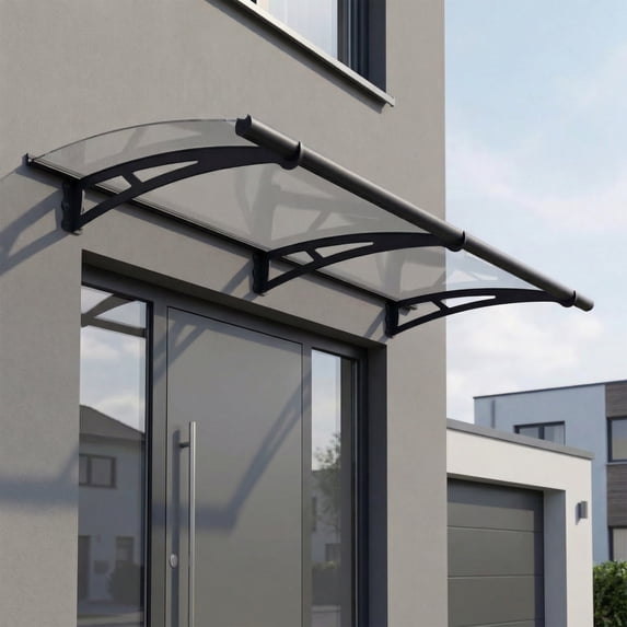 Palram - Canopia Aquila 2050 7' x 3' Acrylic/Galvanized Steel Awning - Gray/Clear