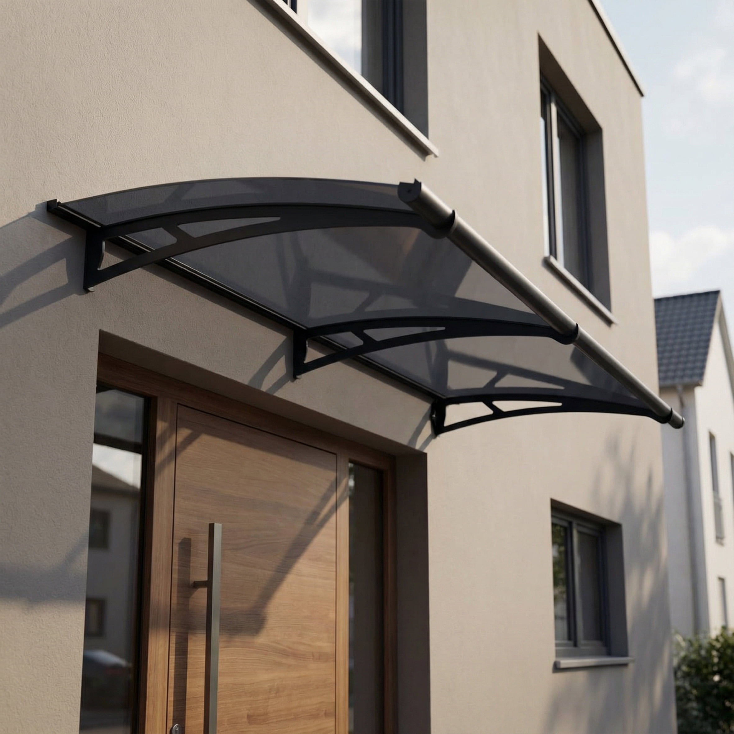 Palram - Canopia Aquila 2050 7' x 3' Acrylic/Galvanized Steel Awning - Gray/Solar Gray