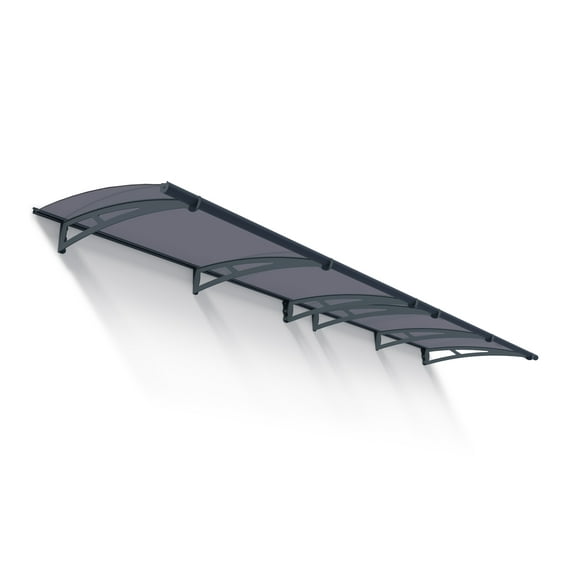 Palram - Canopia Aquila 4100 14' x 3' Acrylic/Galvanized Steel Awning - Gray/Solar Gray
