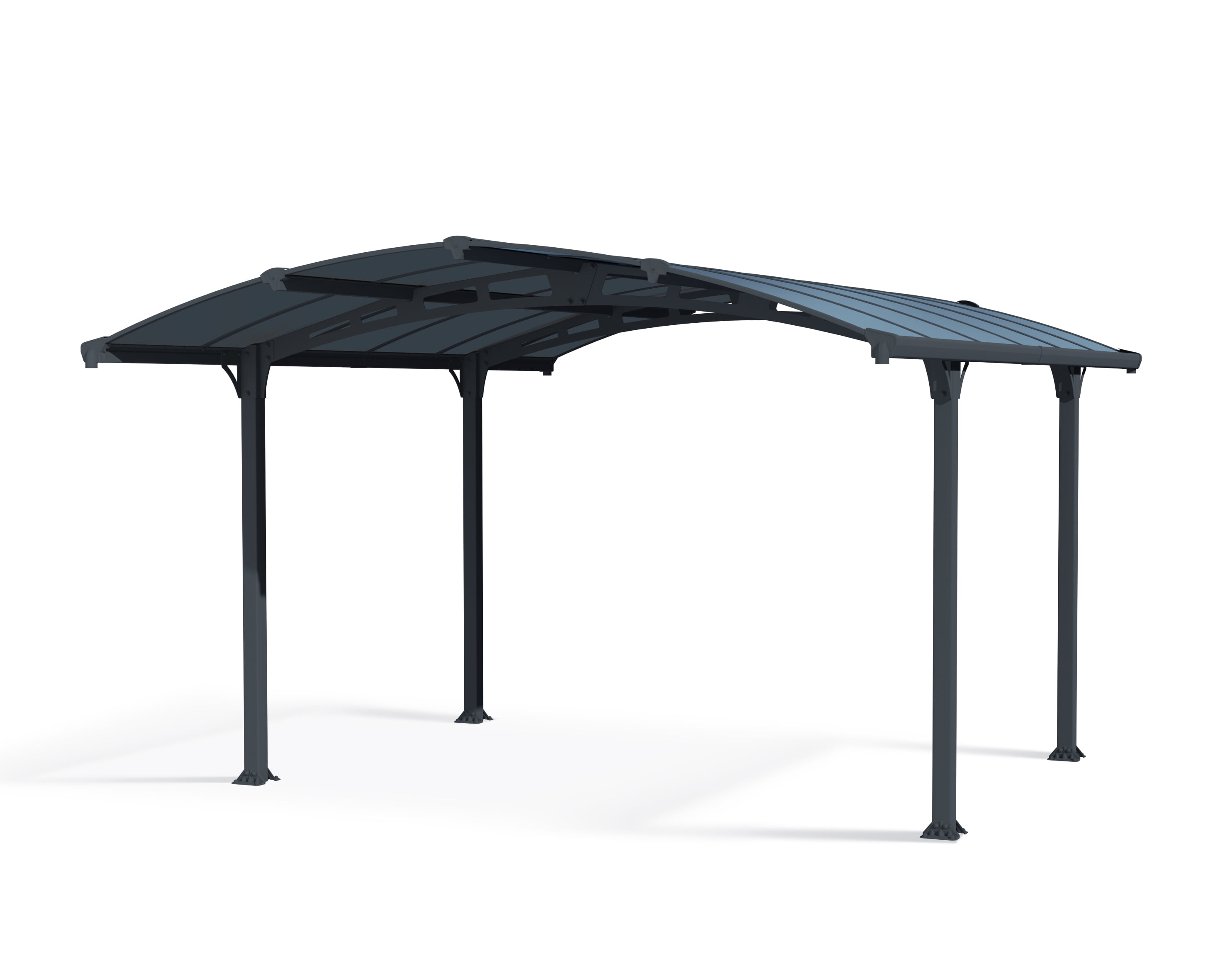 Arcadia 12' x 14' Gray Polycarbonate and Metal Carport Kit