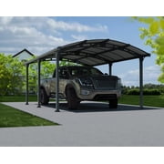 Palram - Canopia Arcadia 5000 12 x 16 Polycarbonate/Galvanized Steel Carport - Gray/Gray