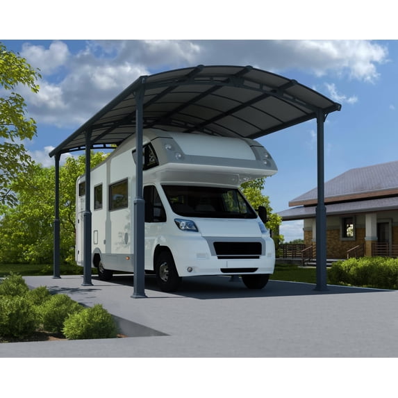 Palram - Canopia Arcadia Alpine 12' x 21' Polycarbonate/Galvanized Steel Carport - Gray