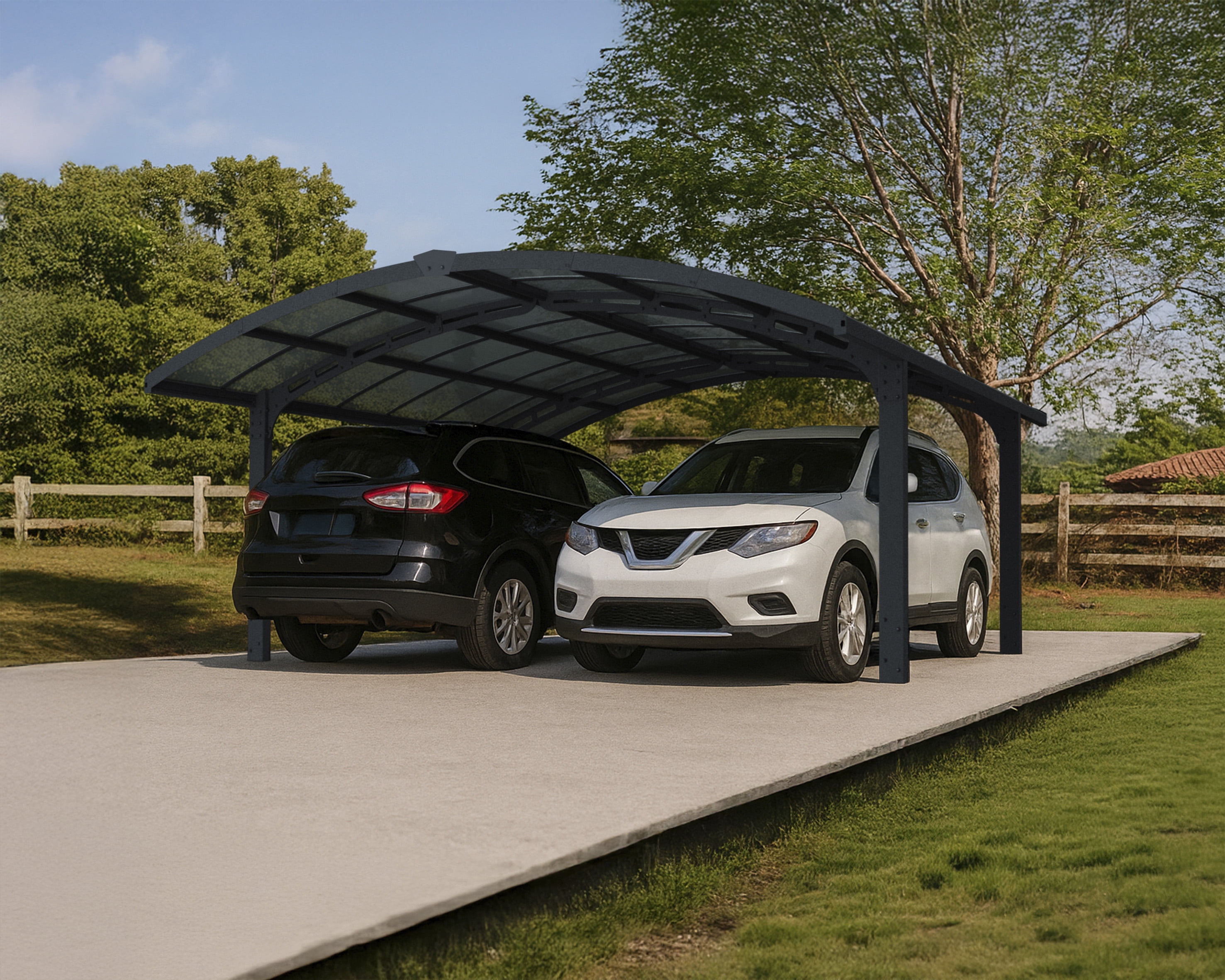 Palram - Canopia Arizona Breeze Double Arch 19' x 16' Carport - Gray