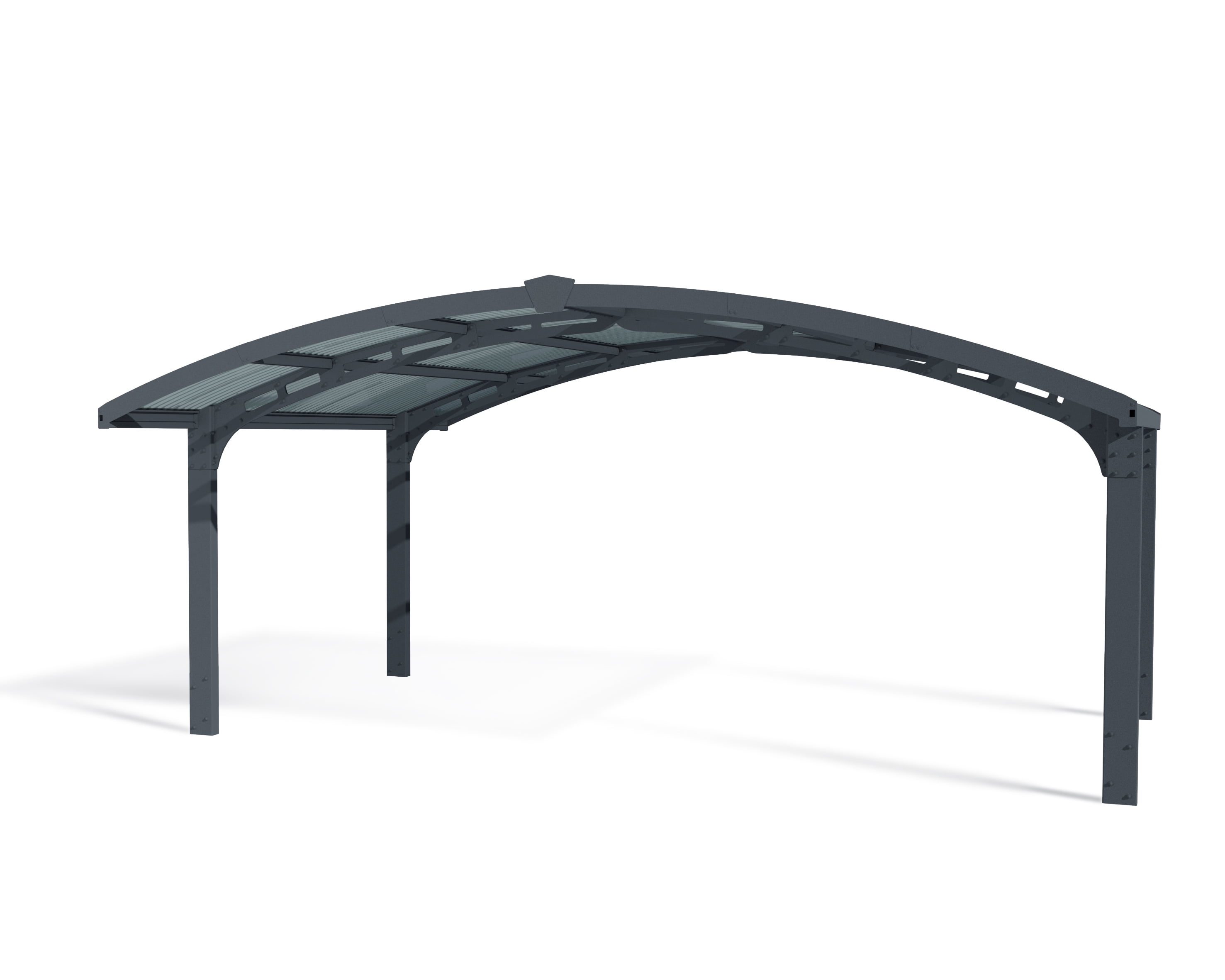 Arizona Wave Gray Double Arch Carport with Corrugated Roof Panels