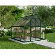 Palram - Canopia Balance 8 x 8 Polycarbonate/Aluminum Walk-In Greenhouse - Green - with Roof Vent