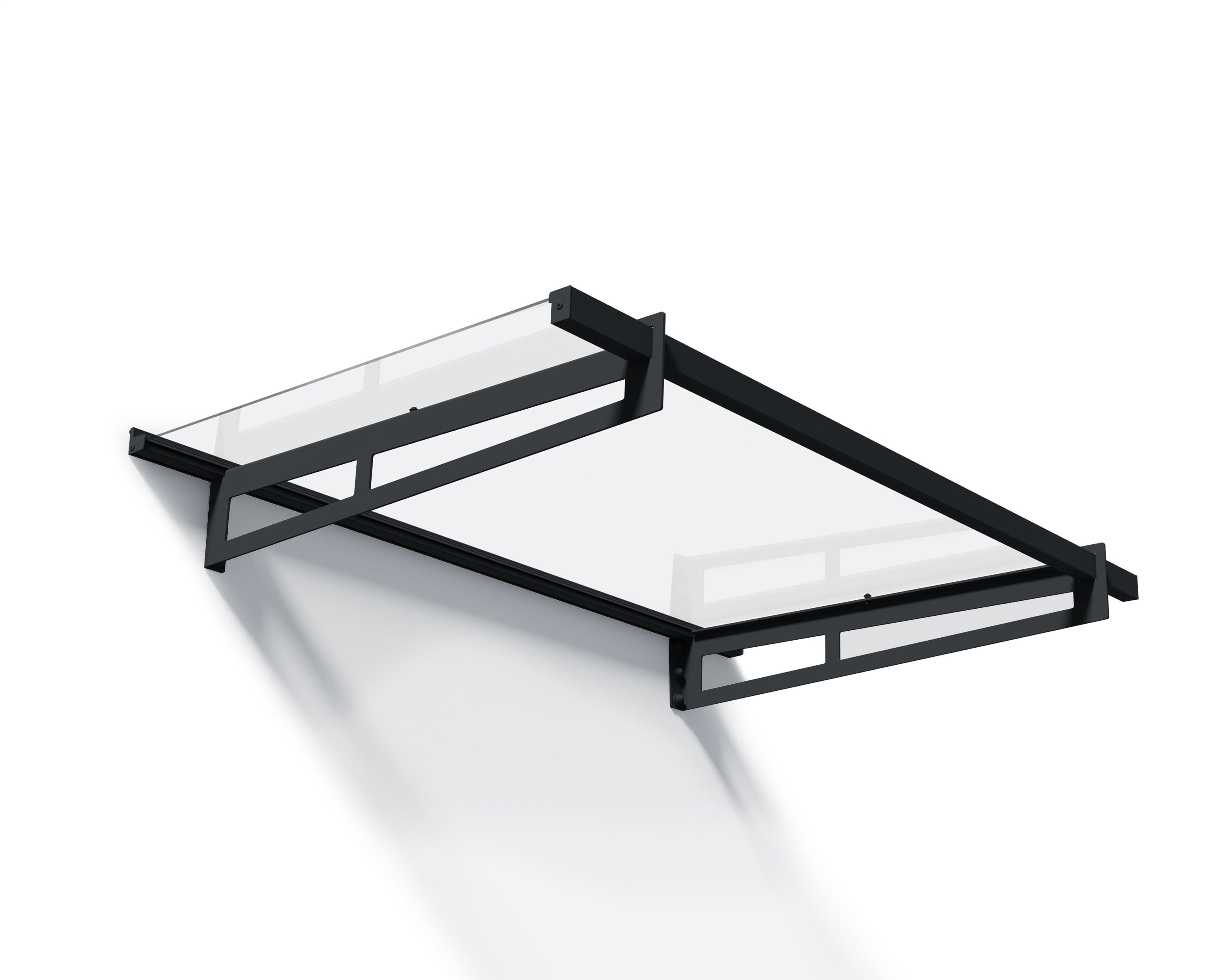 Palram - Canopia Bremen 5' x 3' Gray and Clear Stationary Door Awning with UV Resistant