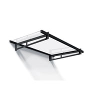 Palram - Canopia Bremen 5 x 3 Gray and Clear Stationary Door Awning with UV Resistant