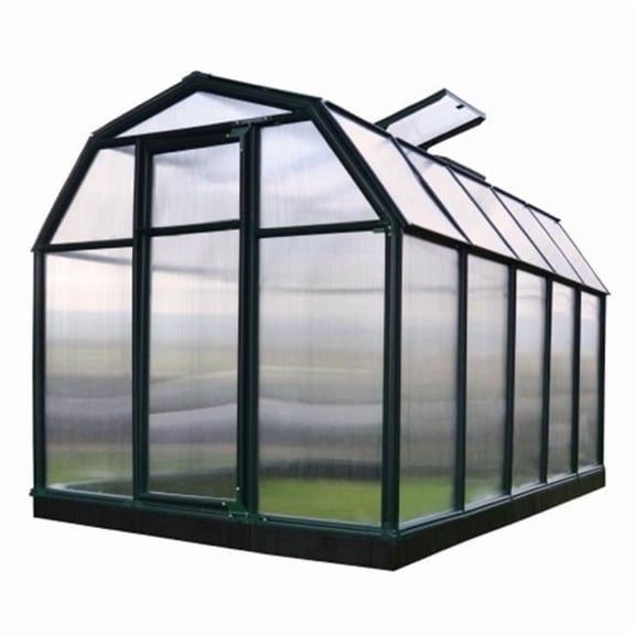 Palram - Canopia EcoGrow 6' x 10' Twin-Wall Walk-In Greenhouse - Green - with Roof Vent