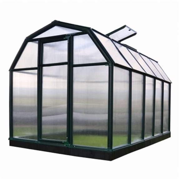 Palram - Canopia EcoGrow 6' x 10' Twin-Wall Walk-In Greenhouse - Green - with Roof Vent