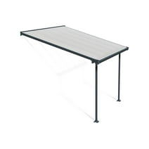 Palram - Canopia Feria 10' x 10' Polycarbonate/Galvanized Steel Patio Cover - Gray/Clear
