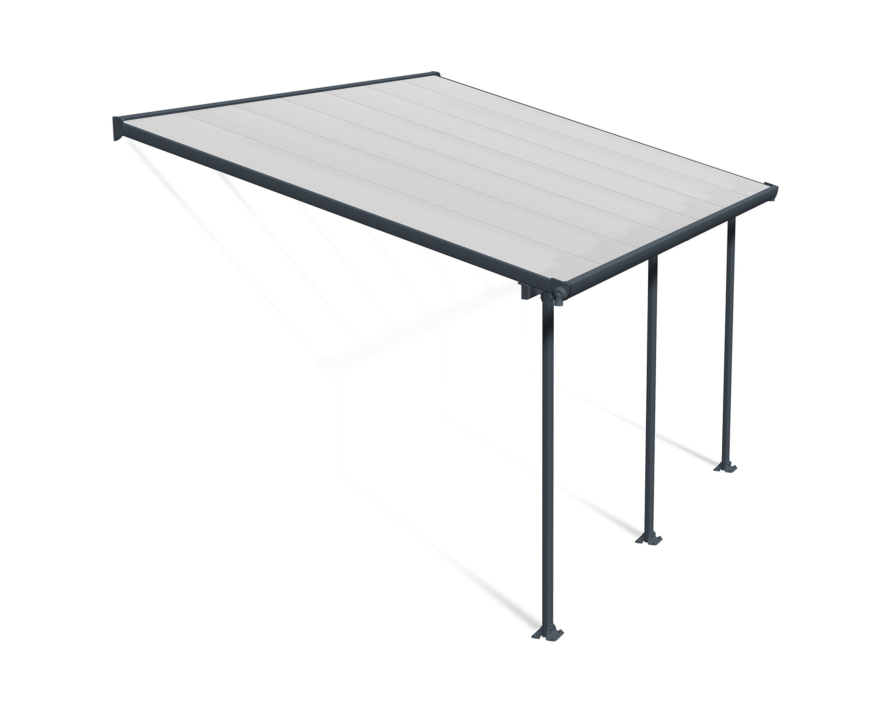 Gray and Clear Aluminum Polycarbonate 10' x 14' Patio Cover