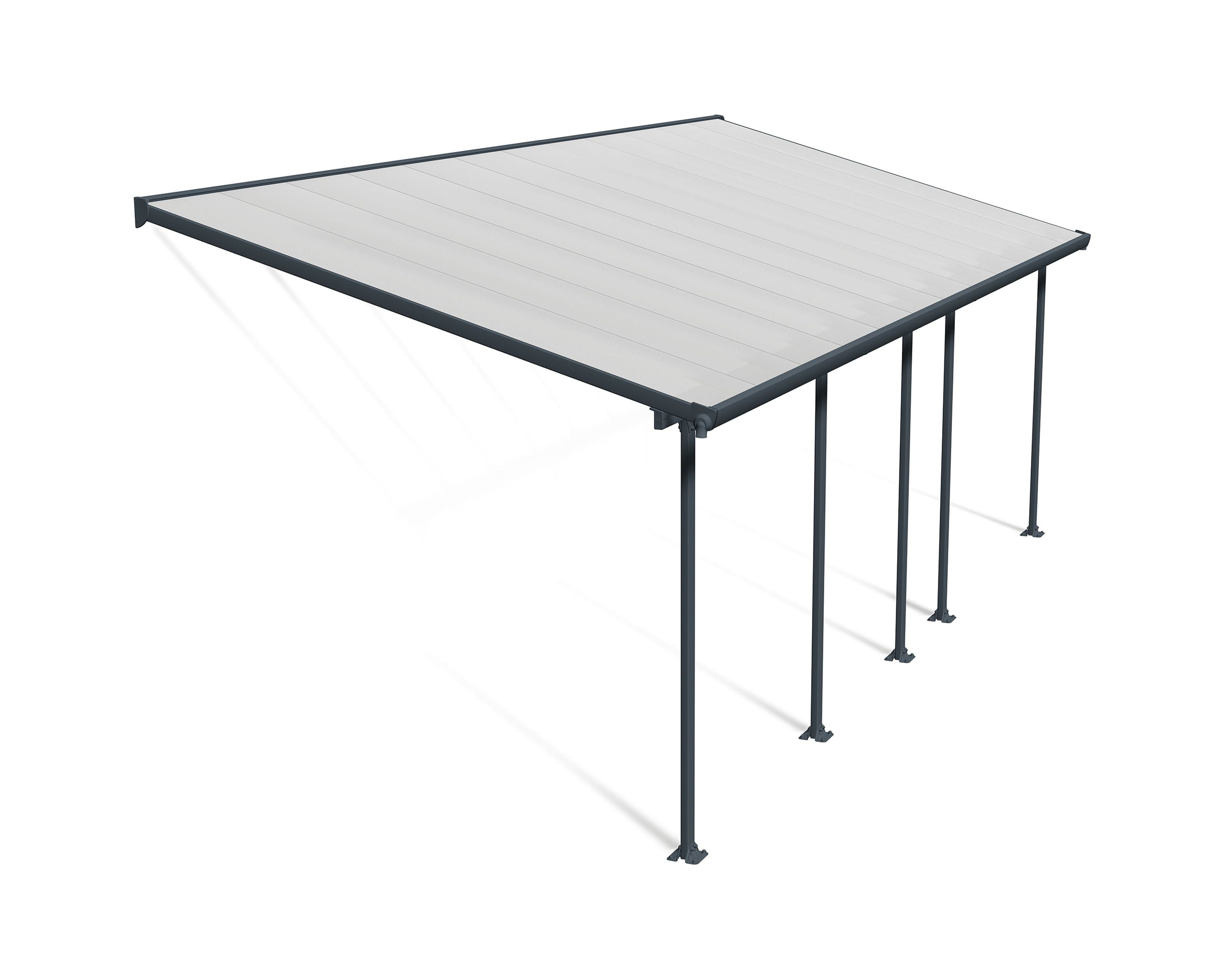 Feria 10' x 24' Gray Aluminum and Polycarbonate Patio Cover