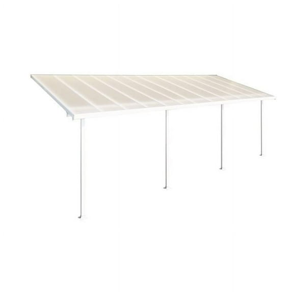 Palram - Canopia Feria 10' x 24' Polycarbonate/Galvanized Steel Patio Cover - White/White