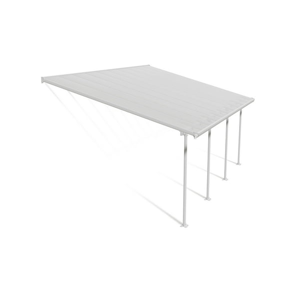 Palram - Canopia Feria 13' x 20' Polycarbonate/Galvanized Steel Patio Cover - White/Clear