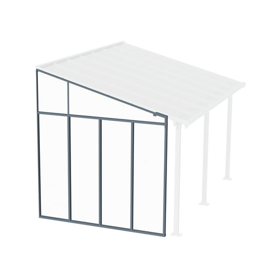 Palram - Canopia Feria, Olympia, Sierra 10' Patio Cover Sidewall Kit - Gray/Clear