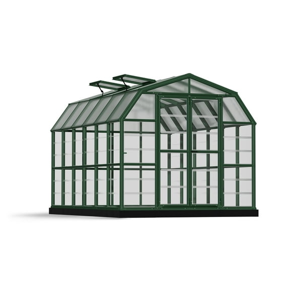 Palram - Canopia Grand Gardener 8' x 12' Clear Walk-In Greenhouse - Green - with 2 Roof Vents