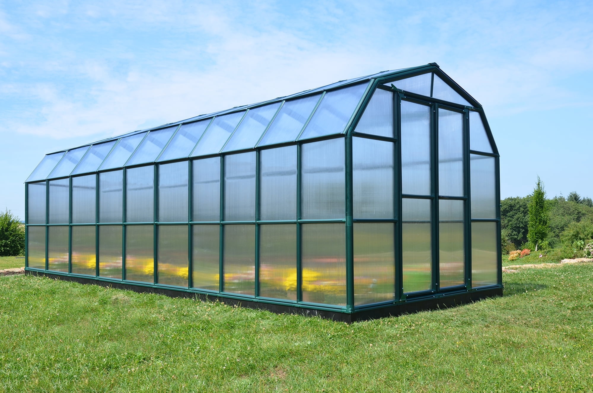 Palram - Canopia Grand Gardener 8' x 20' Twin-Wall Walk-In Greenhouse - Green - with 4 Roof Vents