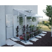 Palram - Canopia Hybrid 4 x 8 Polycarbonate/Aluminum Lean-To Greenhouse   Silver - with Roof Vent
