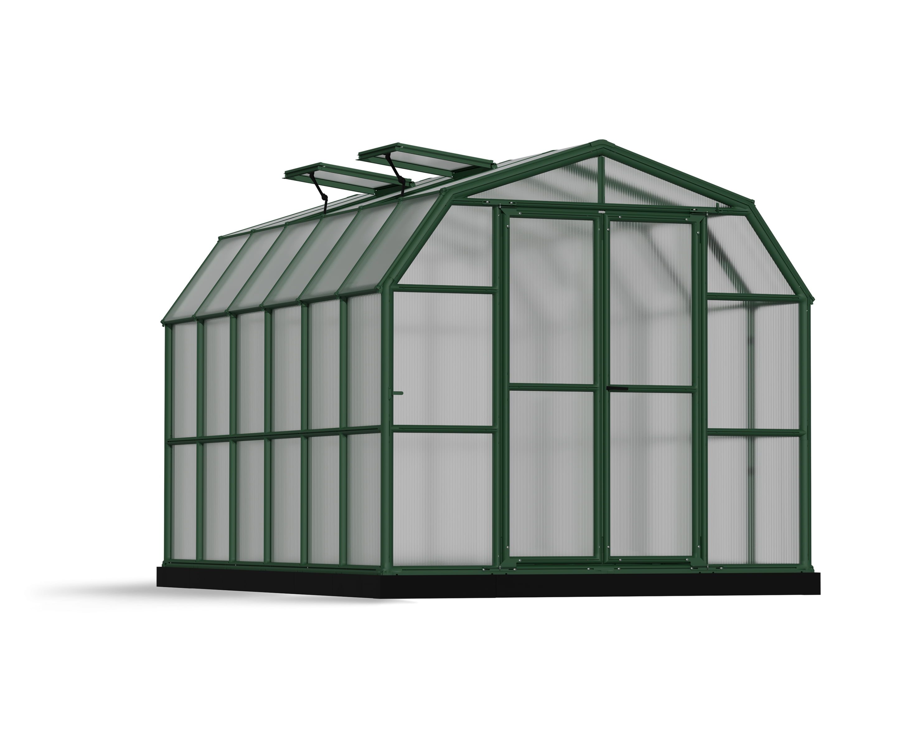 Grand Gardener Dark Green Resin Frame Twin Wall Polycarbonate Greenhouse