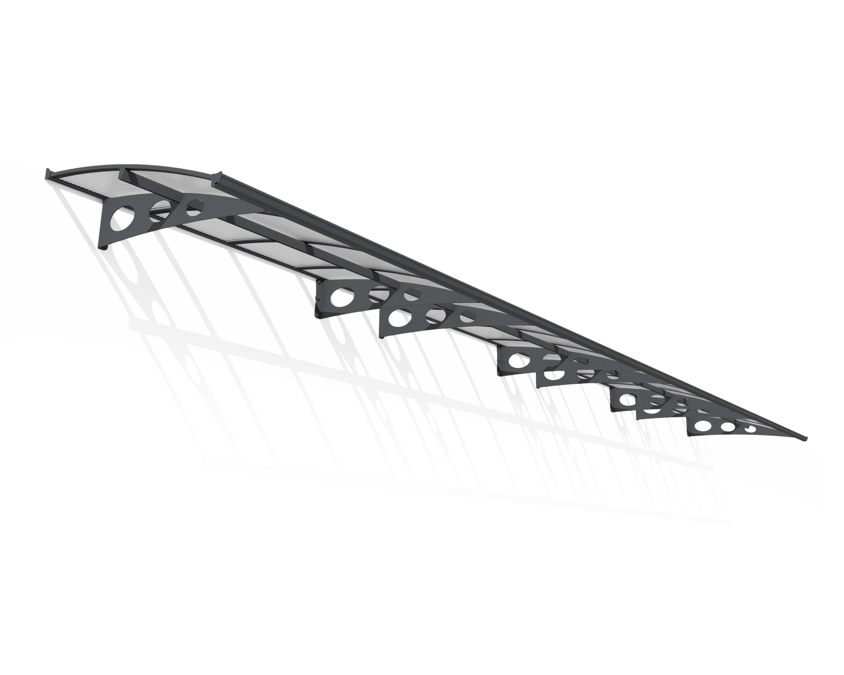 Herald Gray and Clear Polycarbonate Fixed Door Awning