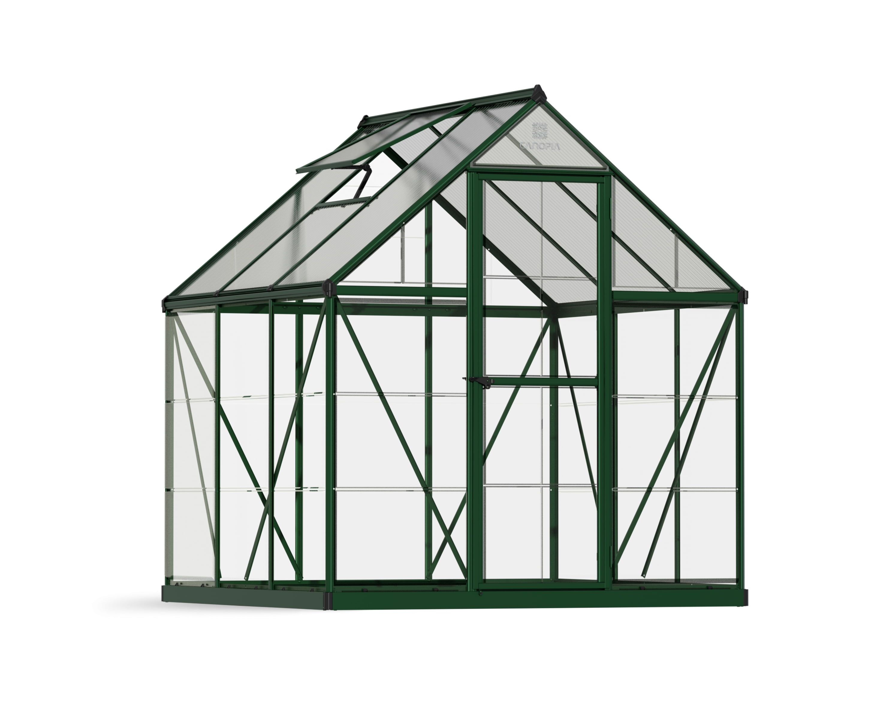 Hybrid 6' x 6' Green Aluminum Frame Greenhouse