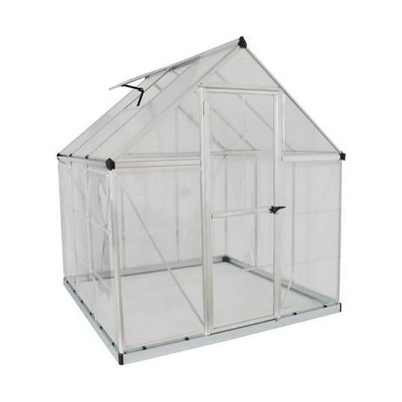 Palram - Canopia Hybrid - 6' x 6' - Silver - Polycarbonate Walk-In Greenhouse