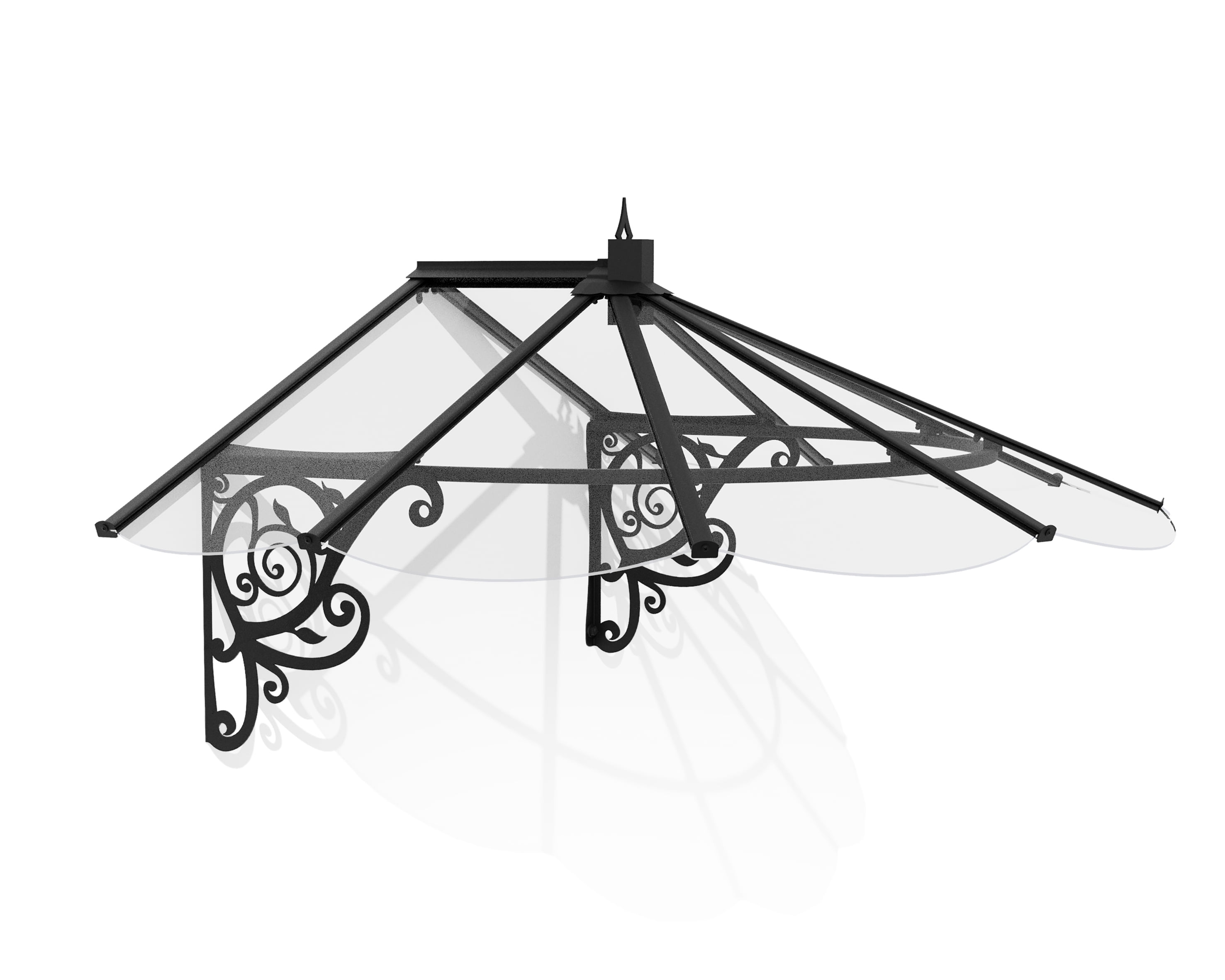 Lily Black and Clear Polycarbonate Door and Window Awning