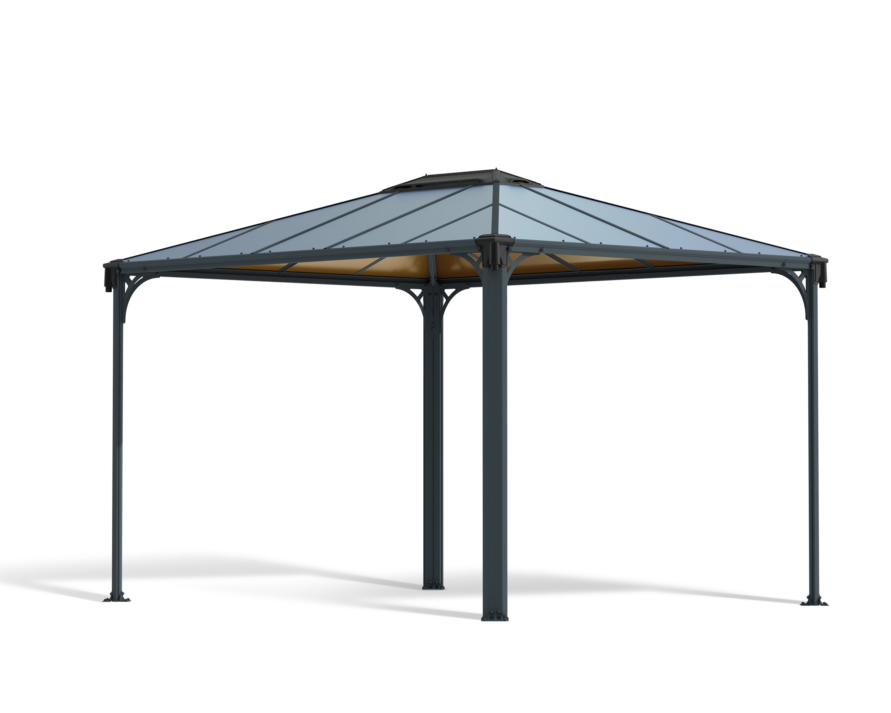 Martinique Gray and Bronze 10 ft x 12 ft Outdoor Garden Gazebo
