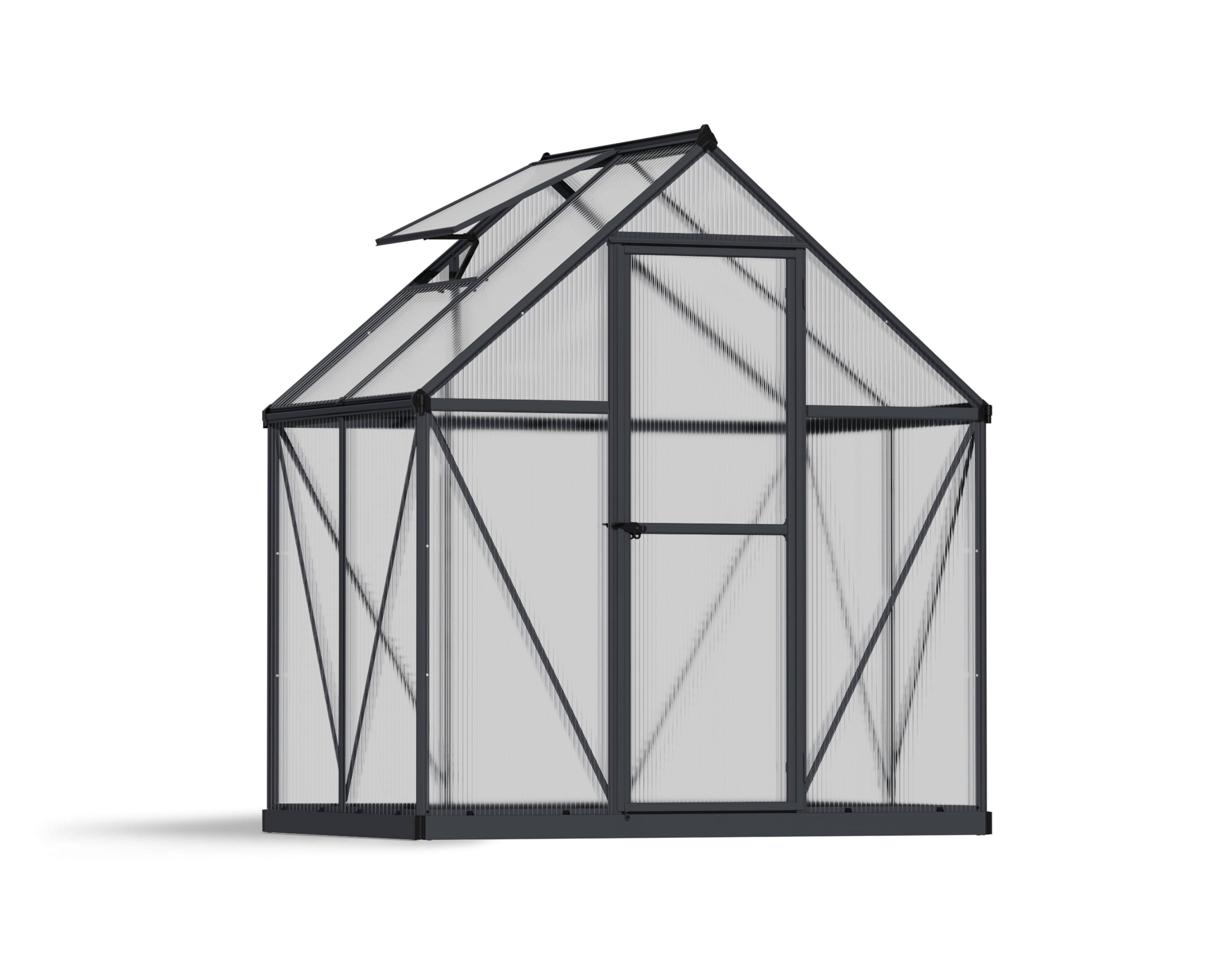 Mythos 6' x 4' Gray Polycarbonate and Aluminum Greenhouse