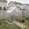 thumbnail image 1 of Palram - Canopia Mythos 6' x 4' Polycarbonate/Aluminum Walk-In Greenhouse – Silver - with Roof Vent and Plant Hangers, 1 of 12